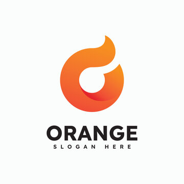 Orange logo design symbol. Vector illustration