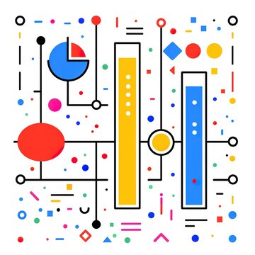 Abstract data visualization infographic elements