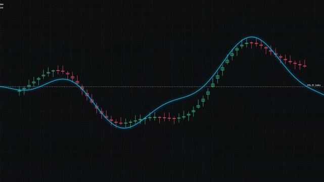 Financial Stock Market Trading Chart Animated Line Graph Data Analysis
