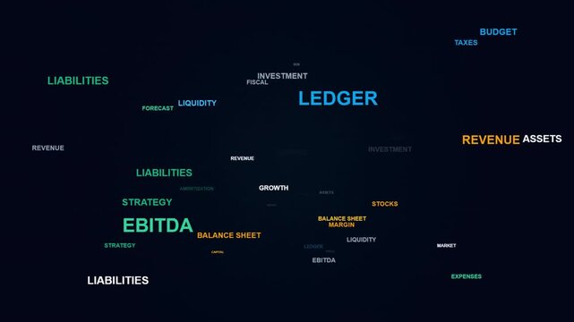 Financial Terms Word Cloud Animation Business Finance Concept