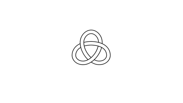 
Trefoil knot trinity loop minimal geometric continuous line icon
