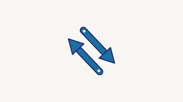 Animated flat return arrows icon in a minimal vector style, blue and azure on a bright light background. Smooth 4K seamless loop with the symbol isolated in the centre of the frame, leaving room for t