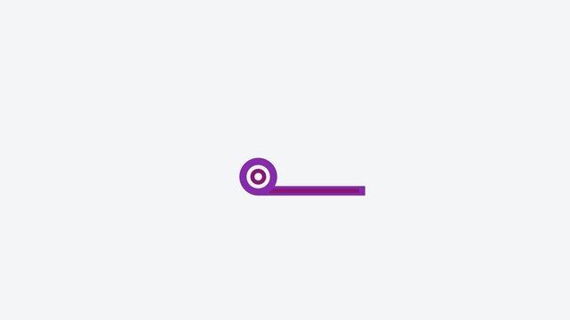 Animated flat yoga mat icon in a minimal vector style, purple and violet on a bright light background. Smooth 4K seamless loop with the symbol isolated in the centre of the frame, leaving room for tex