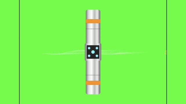 Acoustic Downhole Steam Leak Sonde Logging Tool Motion Graphic with Piezoelectric Hydrophones