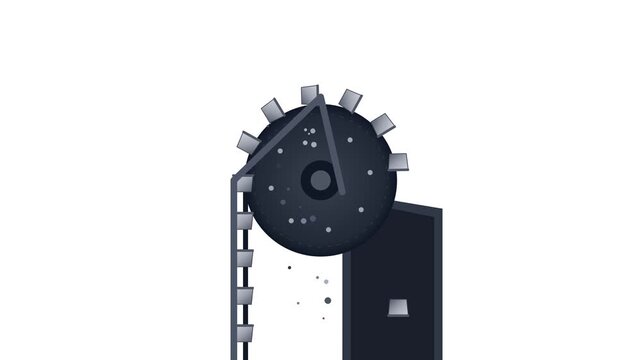 Industrial Continuous Gravity Discharge Bucket Elevator Head Mechanism with Mineral Ore Flow