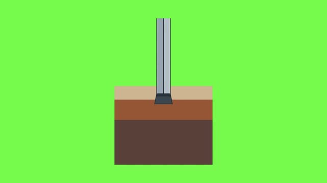 Geotechnical Split-Spoon Soil Sampler 4K Mechanical Motion Graphic