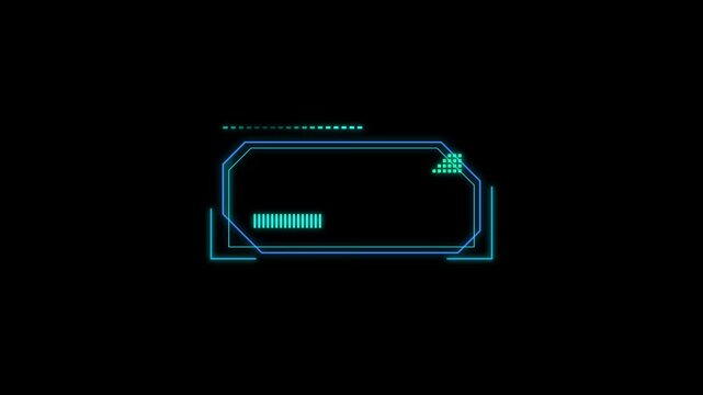 Futuristic digital dashboard frame with glowing loading bar graphic hud