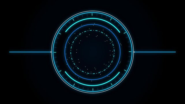 Futuristic glowing digital circular hud interface element for data analysis