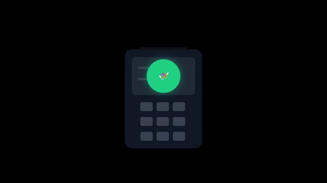Credit card payment terminal interface icon for contactless transaction money
