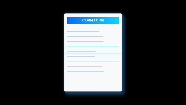 Abstract digital graphic of a blank claim form document with lines paperwork
