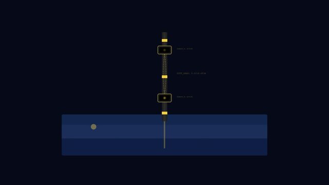 Subterranean Magnetic Fluxgate Gradiometer Mast Exploration Vector Animation