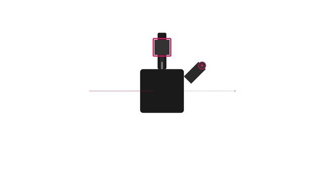Automated Scintillator Screen Beam Profile Camera Station in Matte Black and Ruby