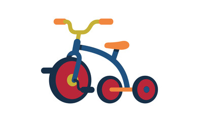 Colorful tricycle illustration features a simplified design with bold shapes © Skb Creation