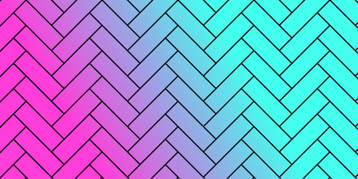 Herringbone Chevron Pattern Pink Blue Turquoise Gradient