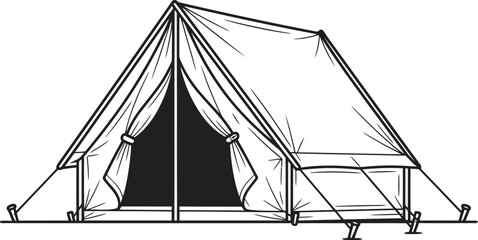 camping tent outline vector icon graphic element isolated on white background © Creative Simz