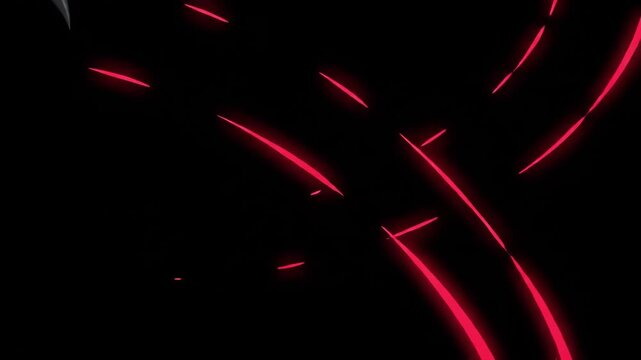 Terrifying 4K Monstrous Werewolf Claw Slashing Glowing Red Scratches Against a Dark Black Background for Horror and Halloween