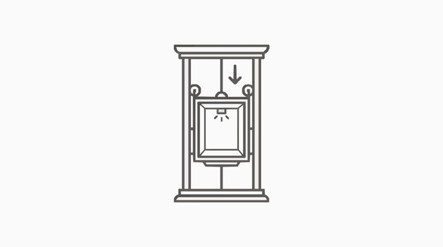 Elegant grandfather clock with pendulum and weights in minimalist line art