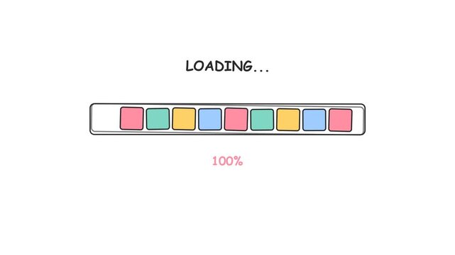 Pastel blocks in a horizontal progress display, suitable for web design, educational materials, infographics, and presentations. Great for showcasing progress.