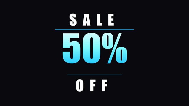 Sale 50% Off Neon Blue Discount Banner &ndash; Minimalist Retail Promotion Design