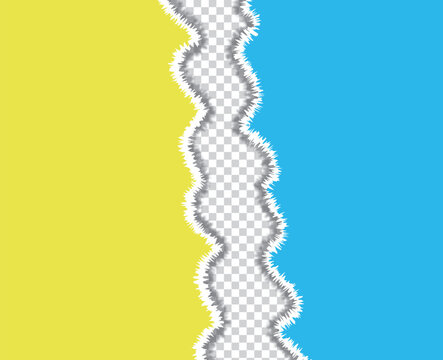 Abstract background featuring a vibrant tron paper style with torn edges and bright contrasting color blocks