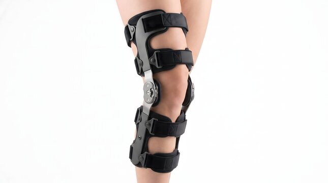 An adjustable orthopedic knee brace for recovery from an anterior cruciate ligament (ACL) injury and for stabilizing the joint during the postoperative period.  AI generated.