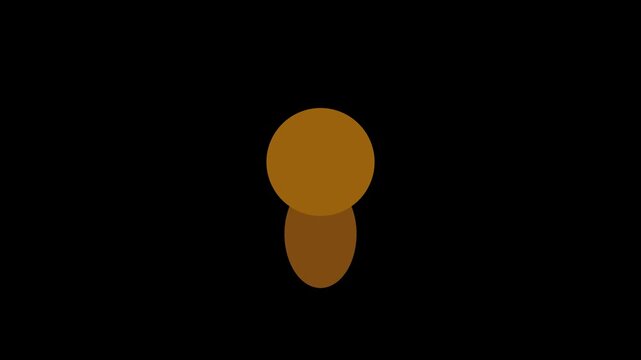 Minimalist brown owl head turning animation on a black background