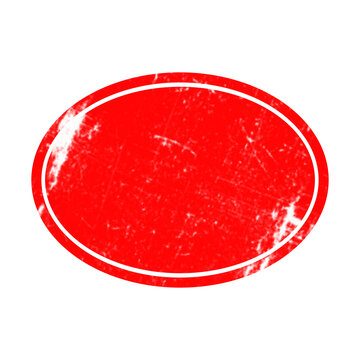 A vibrant red oval shape with a thin black border centered on a solid black background, simple geometric for web isolated on a transparent background