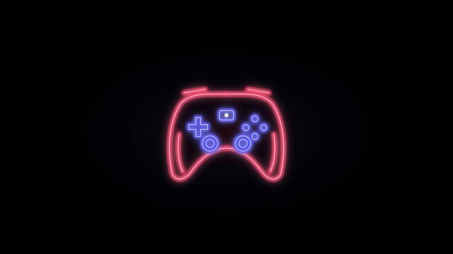 Pro Gaming Gamepad Controller Esports Neon Glowing Kinetic Loop in Ultra 4K