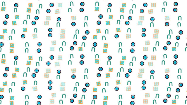 Seamless pattern of U-shapes, portholes, and windows