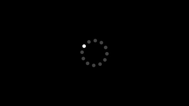 Animated spinning load icon with alpha layer transparent background. downloading process icon.