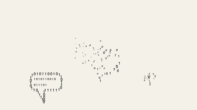 Speech Bubbles Made of Binary Code Hand Drawn Animation