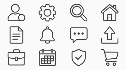 Fototapeta premium Professional icons set for business communication and e commerce services
