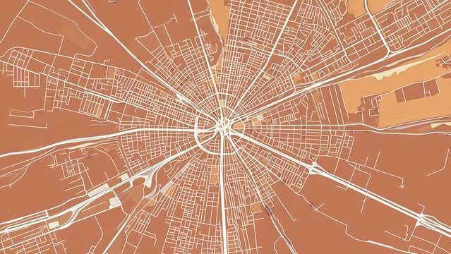 Abstract radial city street map design