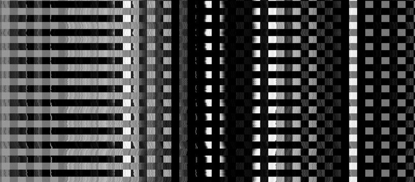 Black White Abstract Glitch Checkerboard Digital Background with scanline Noise Texture