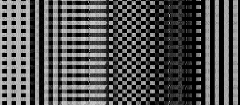 Black White Abstract Glitch Checkerboard Digital Background with scanline Noise Texture