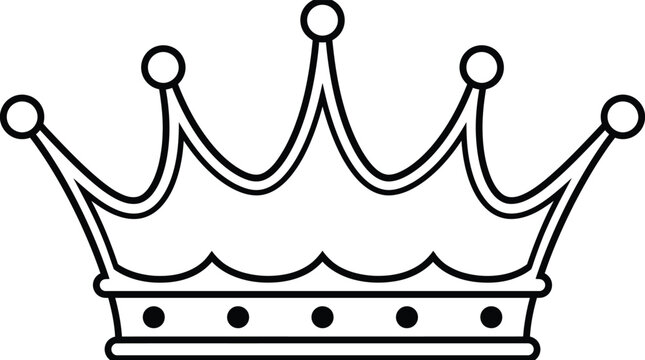 Simple black and white line art of a royal crown.