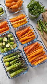 Vegetable meal prep containers with carrots