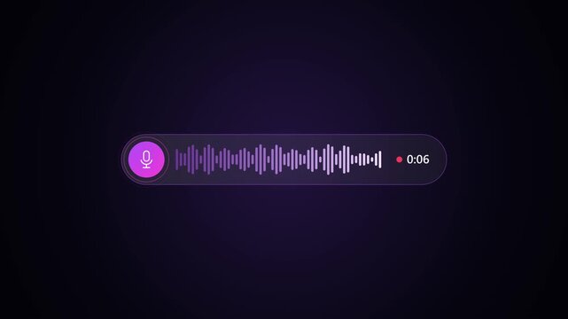 Voice Message Capsule Bar With Pink Waveform and Timer