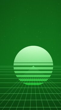 Boucle sans couture : fond synthwave synthwave matrice &eacute;meraude