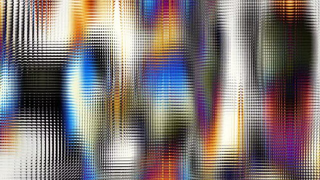 Abstract 3d render, background animation with ribbed glass effect, 4k seamless looped video
