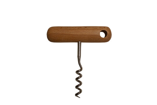 Corkscrew with wooden handle