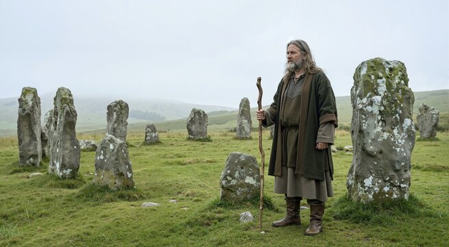 Celtic druid standing stone circle