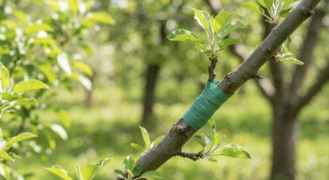 Plant grafting tape on branch