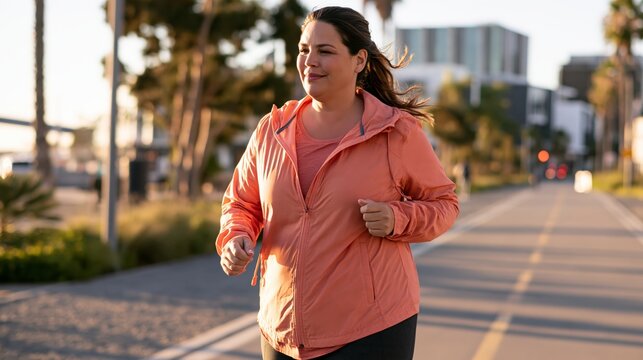 Woman jogging outdoors for fitness and healthy lifestyle