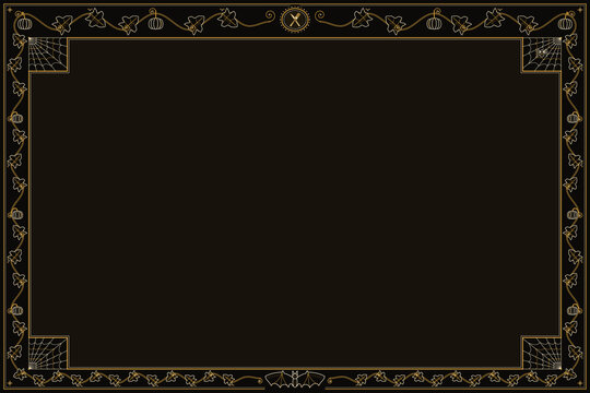Halloween Vintage Engraving Ornate Menu Frame