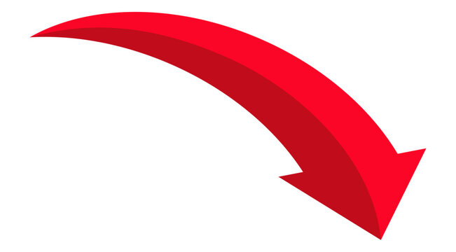 red arrow illustration in flat style	
