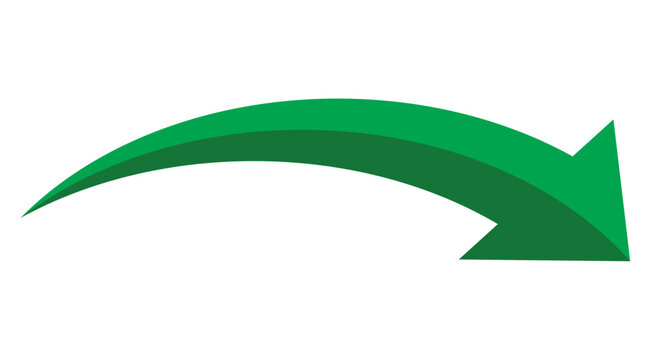 Green arrow vector icon showing direction symbol with flat style design. Jump icon	