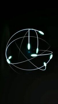 Luminous glowing nodes connected by smooth curved lines against deep dark background, forming elegant abstract network structure with soft radiant teal light.