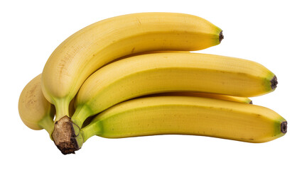 Bunch of ripe yellow bananas smooth peel, isolated on transparent background © Iura