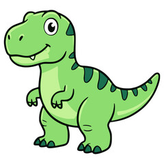 cute tyrannosaurus rex ancient creature dinosaurs jurassic animal flat color vector illustration template design © katsumatakun